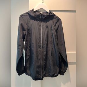 Champion Women’s Lightweight Windbreaker With Hood Black Full Zip Hood Running M